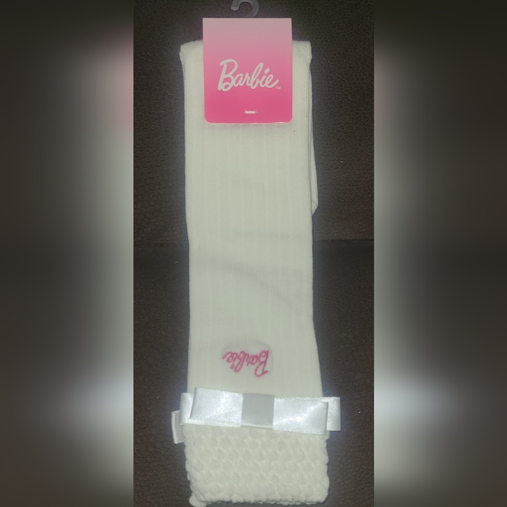 Barbie White Socks with Pink Logo